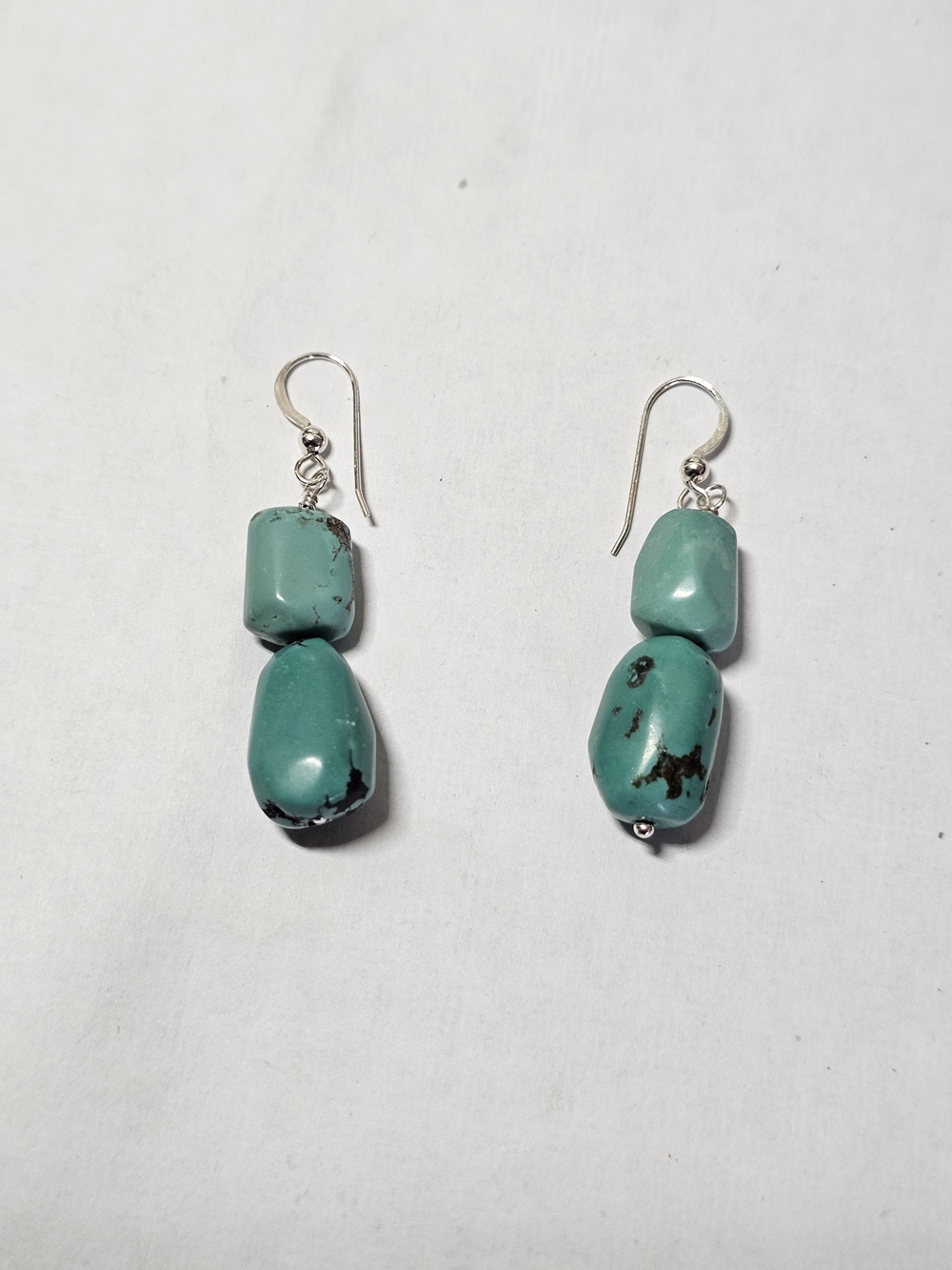 Sterling Silver 925 Turquoise Stone Drop Earrings